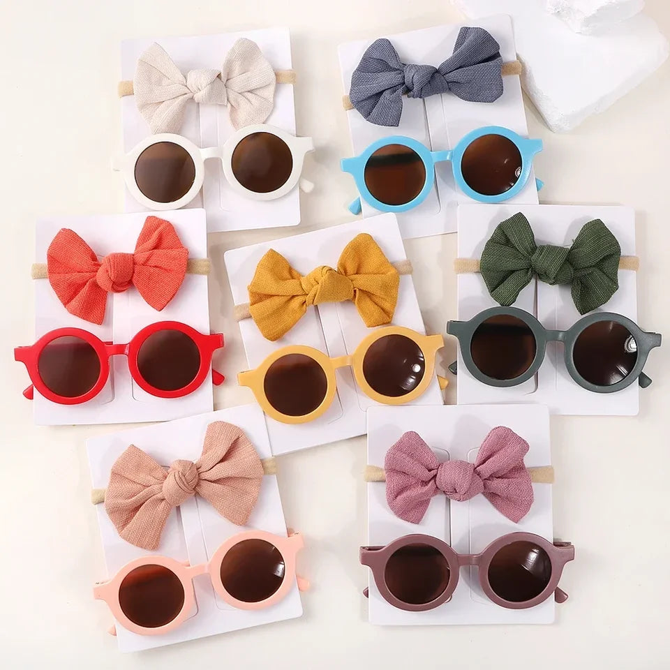 Kids Summer Sunglasses and Headband Set