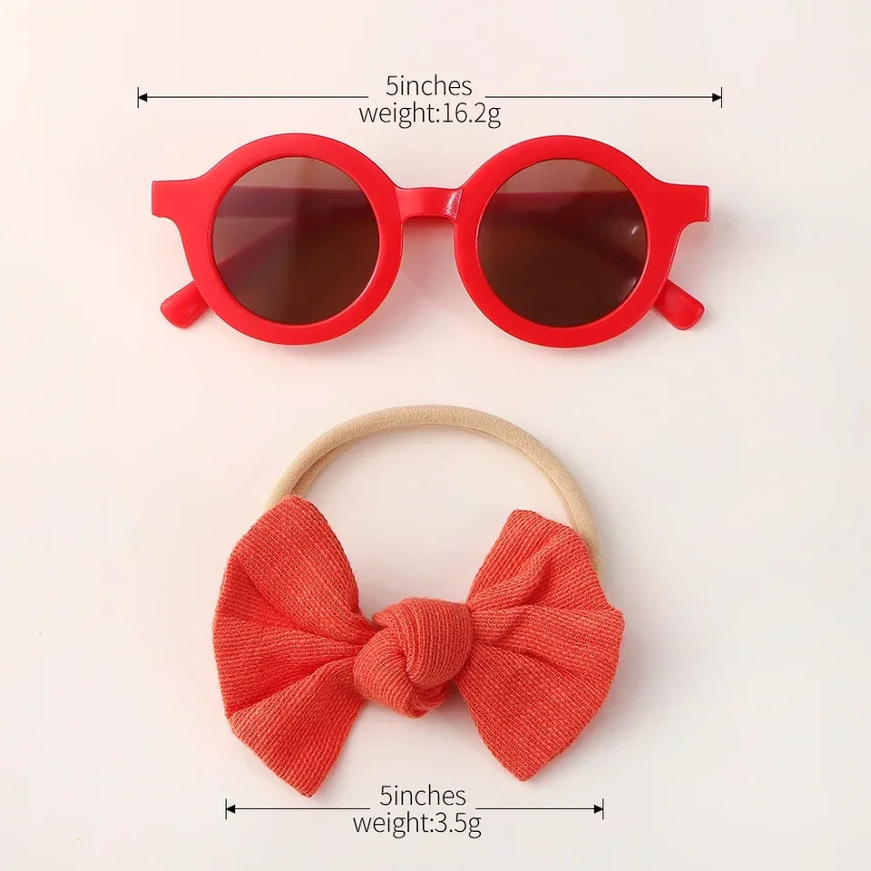 Kids Summer Sunglasses and Headband Set