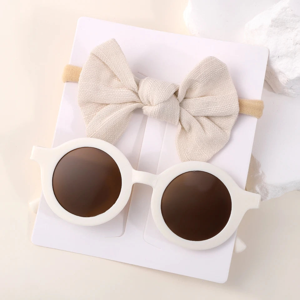 Kids Summer Sunglasses and Headband Set