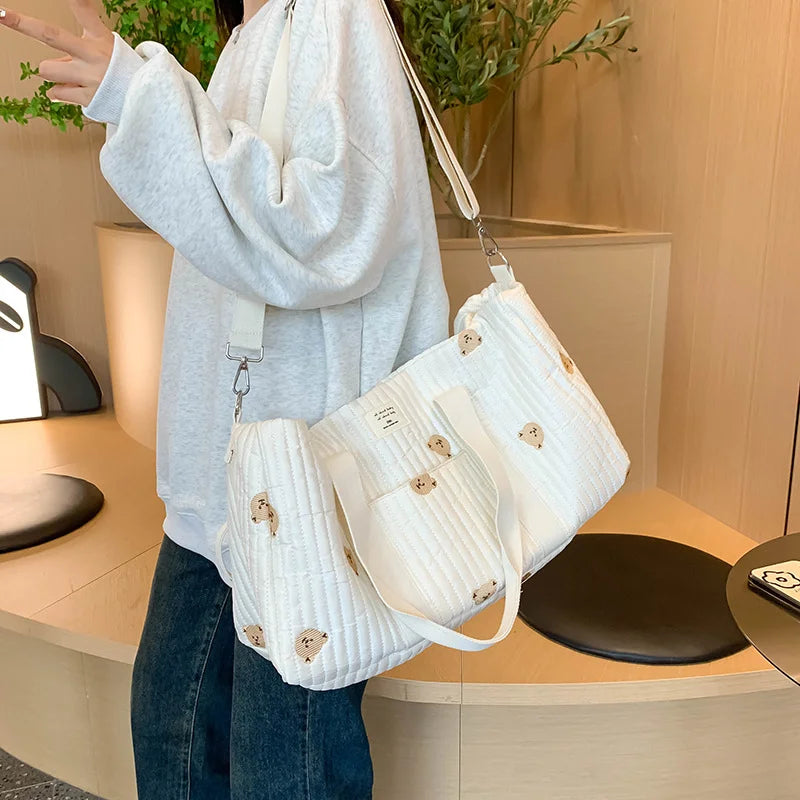 baby diaper bag being carries